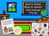 Back to School Bingo for Speech and Language Therapy
