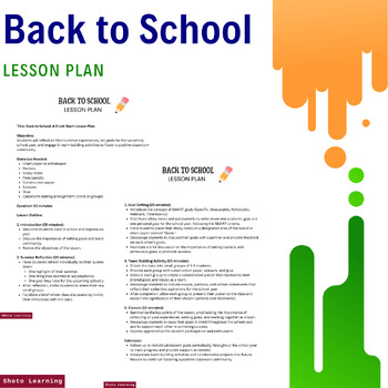 Preview of Back to School Bliss: Goal-Setting & Community-Building Lesson Plan