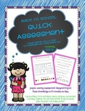 Back to School {BoY} Kindergarten Quick Assessment - No Prep