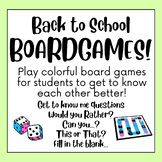 Back to School Board Games! 5 pages of Ice-Breaker Fun - G