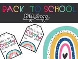 Back to School Boho BRIGHT Rainbow Gift Tag- Editable