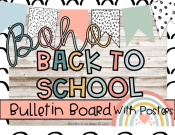 Preview of Back to School Boho Bulletin Board | Boho Themed Set | Posters 