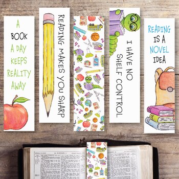Preview of Back to School Bookmarks, Bookword Bookmark, Pencil Bookmark, Cute Bookmarks
