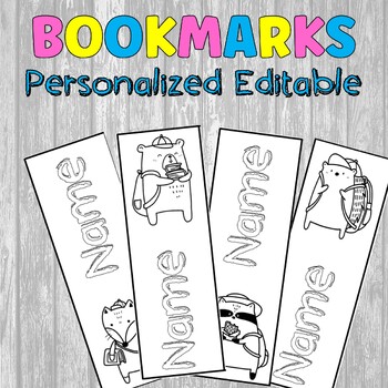 Preview of Back to School Bookmarks (Editable and Coloring)