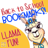 Back to School Bookmarks for Students: Llama Fun!