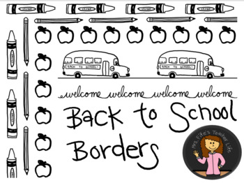 school bus border black and white