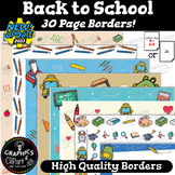 Back to School Borders Writing Paper Page Frames {Clipart 