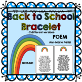 Back to School Bracelet Poem