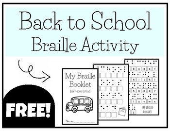 Preview of Back to School Braille Activity