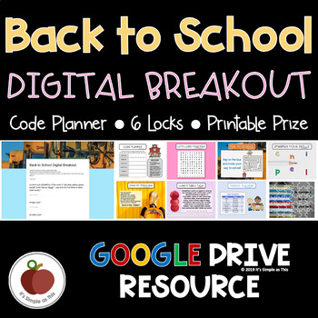 Preview of Back to School Breakout - First Day Escape Room - Activities - Digital - Fun BTS