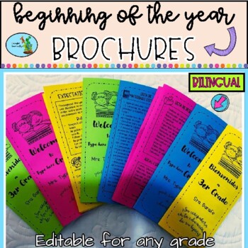 Preview of Back to School Brochure Template Bilingual English Spanish Editable Open House