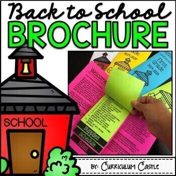 Back To School Brochure Flip Book Editable By Curriculum Castle 