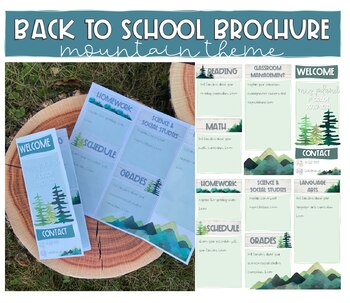 Preview of Back to School Brochure/ Syllabus (Mountain Theme)