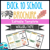 Back to School Brochure - Woodland Themed - EDITABLE