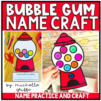 Preview of Back to School Bubble Gum Name Craft Gum Ball