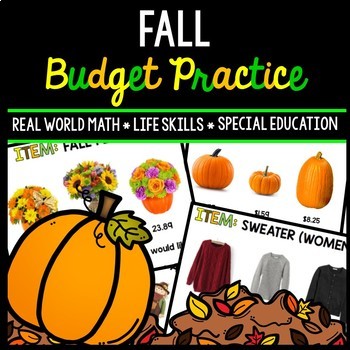 Preview of Fall Budget - Special Education - Shopping - Life Skills - Money - Autumn