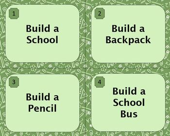 Back to School Building Challenges by Lessontopia | TpT