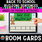 Back to School  Building Sentences Boom Cards