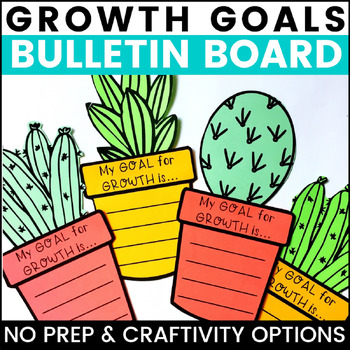 Preview of Back to School Bulletin Board Goal Setting Cactus Craft & Door Decor Activity