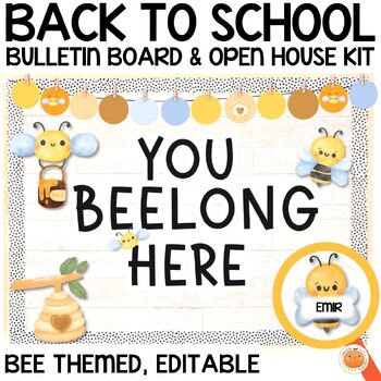 Preview of Back to School Bulletin Board & Classroom Decor + Open House Kit BEE Themed