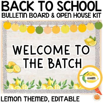Preview of Back to School Bulletin Board & Classroom Decor + Open House Kit Lemon Themed