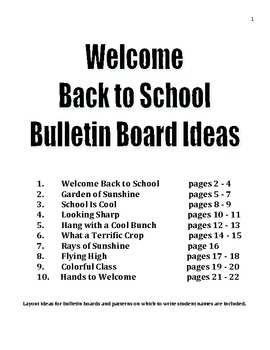Back To School Bulletin Board Ideas And Patterns By Sal S Teaching Tools