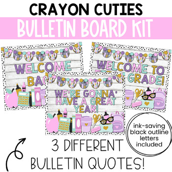 Back to School Bulletin Board Kit / Open House / Crayon Cuties | TPT