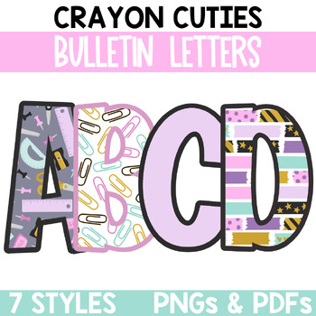 Preview of Back to School Bulletin Board Letters / Clipart / Lettering Pack