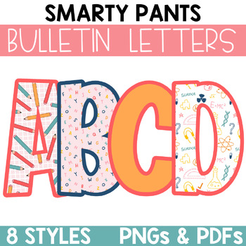 Preview of Back to School Bulletin Board Letters / Clipart / Lettering Pack / Smarty Pants