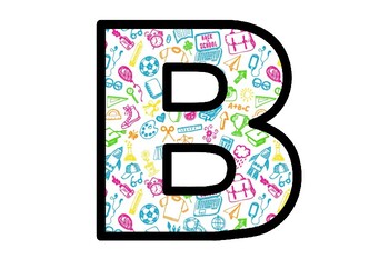 Preview of Back to School, Bulletin Board Letters, Decor Printables, A-Z, Digital Downloads