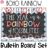 Back to School Bulletin Board Modern Boho Rainbow 