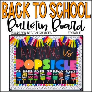 Preview of Back to School Bulletin Board - Popsicle Style - Editable!