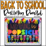 Back to School Bulletin Board - Popsicle Style - Editable!