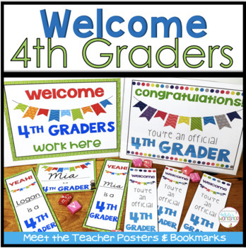 Back to School Posters and Bookmarks for 4th Grade by White's Workshop