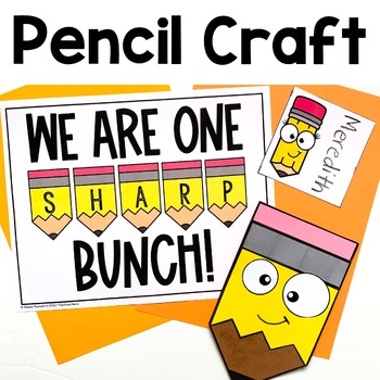 Preview of Back to School Bulletin Board and Craft | Pencil Craft