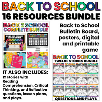 Preview of Back to School | Bulletin | Posters | Games | Stories | Plays | MEGA BUNDLE