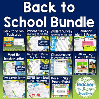 Preview of Back to School Bundle | 11 Best-Selling Activities, Surveys, Games, Letters, etc