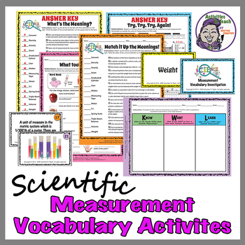 Preview of Science Measurement: Scientific Vocabulary Builder Measurement