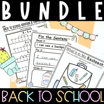 Preview of Back to School Bundle All About Me Activities Math Literacy Kindergarten