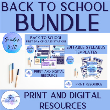 Preview of Back to School Bundle: First Day Stations and Syllabus