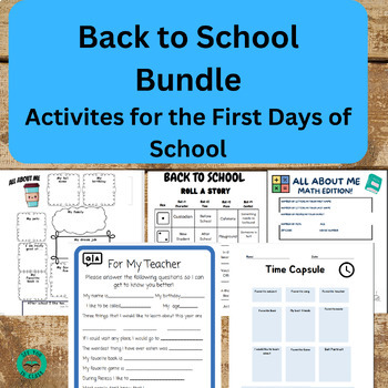 Back to School Bundle, First Days of School, Beginning of School Activities