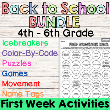 Preview of Back to School Bundle First Week First Day Icebreakers Puzzles Find Someone Who