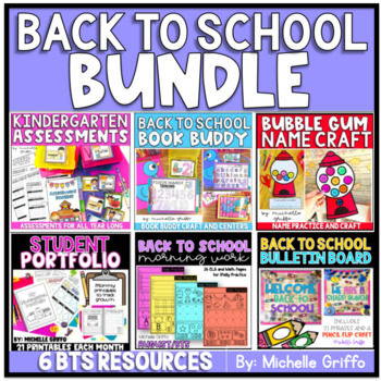 Preview of Back to School Bundle Kindergarten Centers Craft Bulletin Board Morning Work