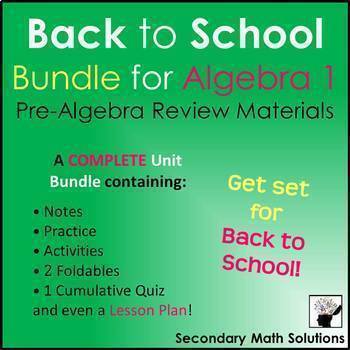 Preview of Back to School Bundle (Pre-Algebra Review Materials) - Algebra 1 Curriculum