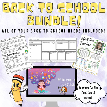 Preview of Back to School Bundle - Slides, Meet the Teacher, Syllabus, and All About Me!
