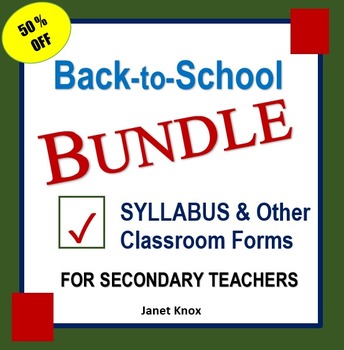 Preview of Back to School Bundle:  Syllabus and Classroom Forms for Secondary Teachers