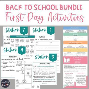 Preview of Back to School Bundle:Syllabus, Stations, First Day Activities