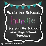 Back to School Bundle for Middle School & High School Teac