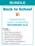 Back to School Bundle for Secondary ELA/ELD-EDITABLE