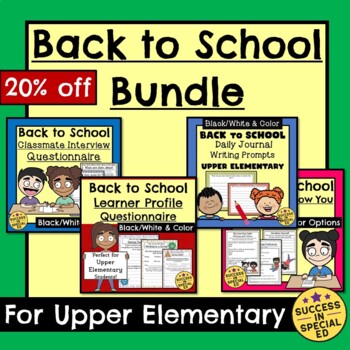 Preview of Back to School Bundle Questionnaires and Activities for Upper Elementary